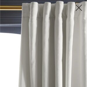 Pair of 2 - ivory quince room darkening velvet curtains